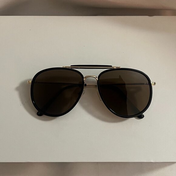 Sunglasses Tom Ford Tf666 Tom Ford TRIPP 666 Shiny Black Gold